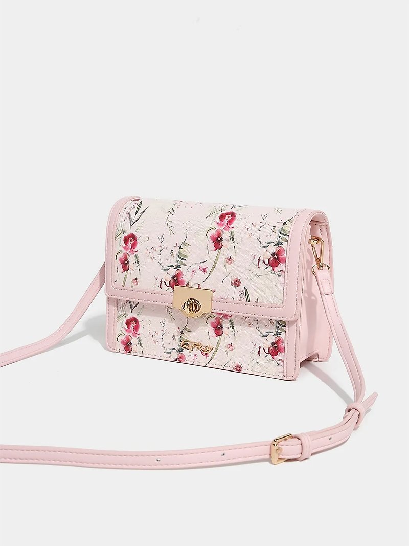 Rosalie 印花側揹袋 - 側背包/斜孭袋 - 其他材質 粉紅色
