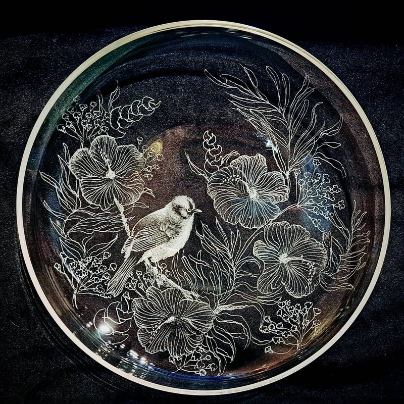 Spot - hand-carved glass bowl (autumn glass) can be customized - ภาพวาดบุคคล - แก้ว 