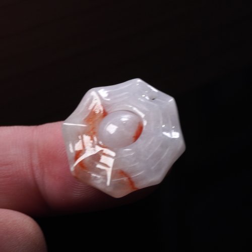 瓔珞翡翠 【擋煞‧避邪】飄紅翡翡翠八卦項鍊 | 天然緬甸玉A貨翡翠 | 送禮