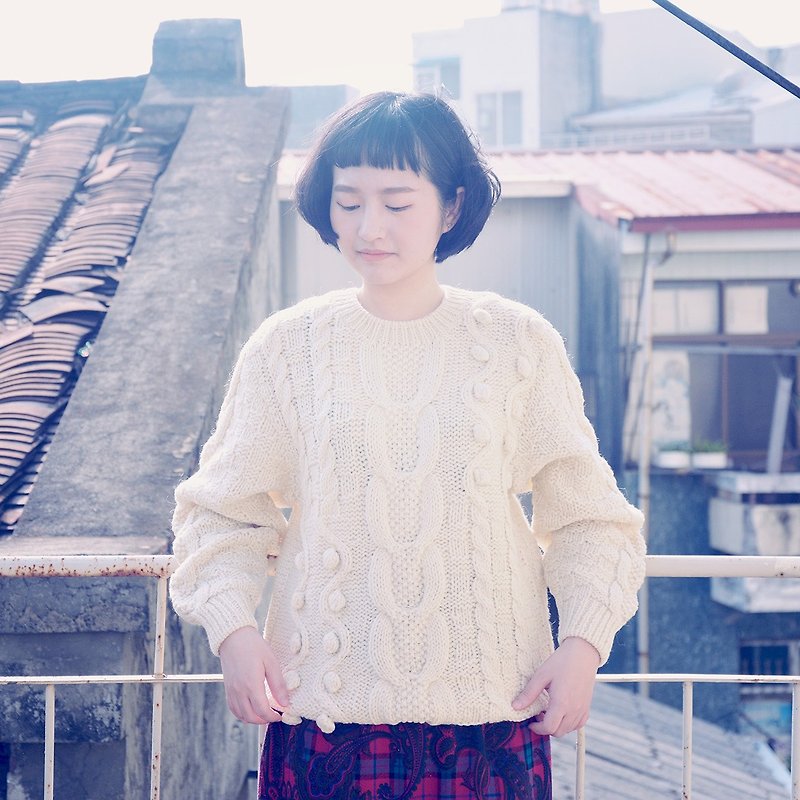 UUU | vintage sweater*three-dimensional twist* - สเวตเตอร์ผู้หญิง - ขนแกะ 