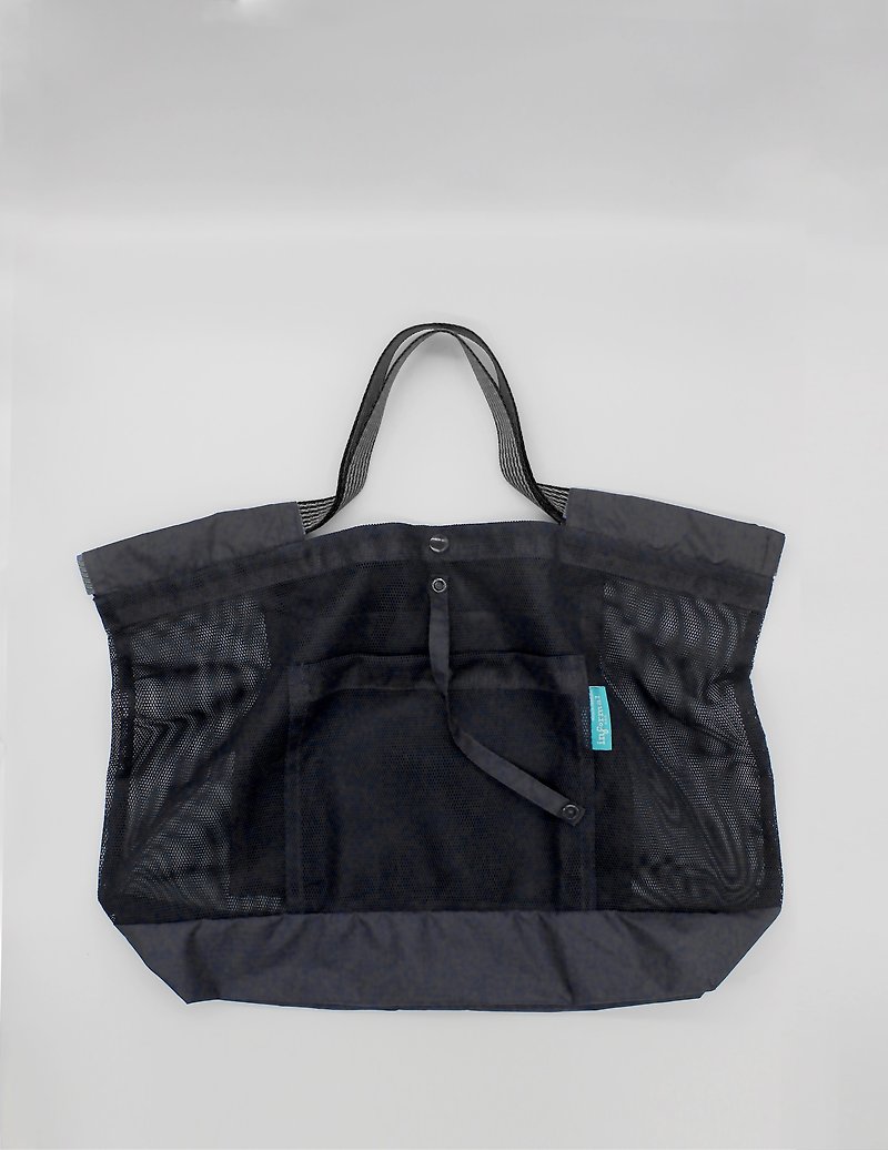 กระเป๋า Checkout ตาข่ายสีดำ+ดำ - กระเป๋าถือ - ไนลอน 