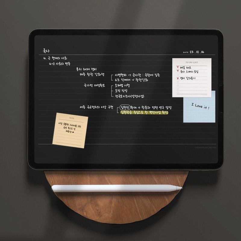 BLACK 數字有線票據/基本票據 iPad notes template Daily - 圖文模板設計 - 其他材質 