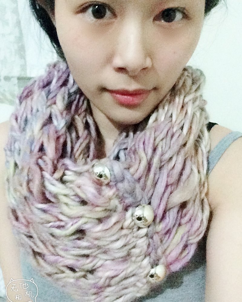 Duan dyed double circle handmade bib-limited one - Scarves - Wool Purple