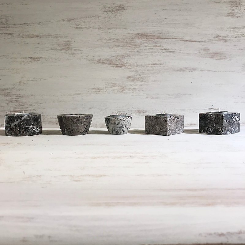 [ローソク足]大理石の家の装飾 - キャンドル・燭台 - 石 グレー