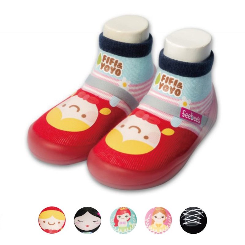【Feebees】Girls Photo Sticker Series (Toddler Shoes, Socks, Children's Shoes Made in Taiwan) - Kids' Shoes - Other Materials Pink
