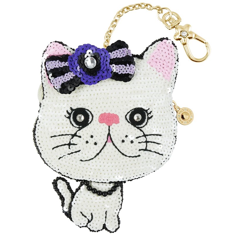 Elegant Cat Coin Bag - Coin Purses - Other Materials White