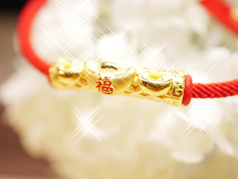 Gold bracelet-Yuanbao pure gold jewelry-gold 9999 (free Milan bracelet) - สร้อยข้อมือ - ทอง 24 เค สีทอง