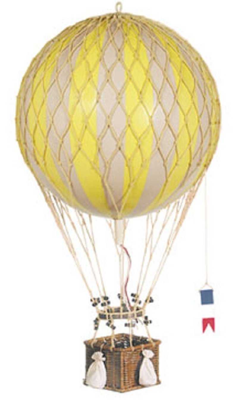 Authentic Models Hot Air Balloon Ornament (Royal Airlines/Yellow) - ของวางตกแต่ง - วัสดุอื่นๆ สีเหลือง