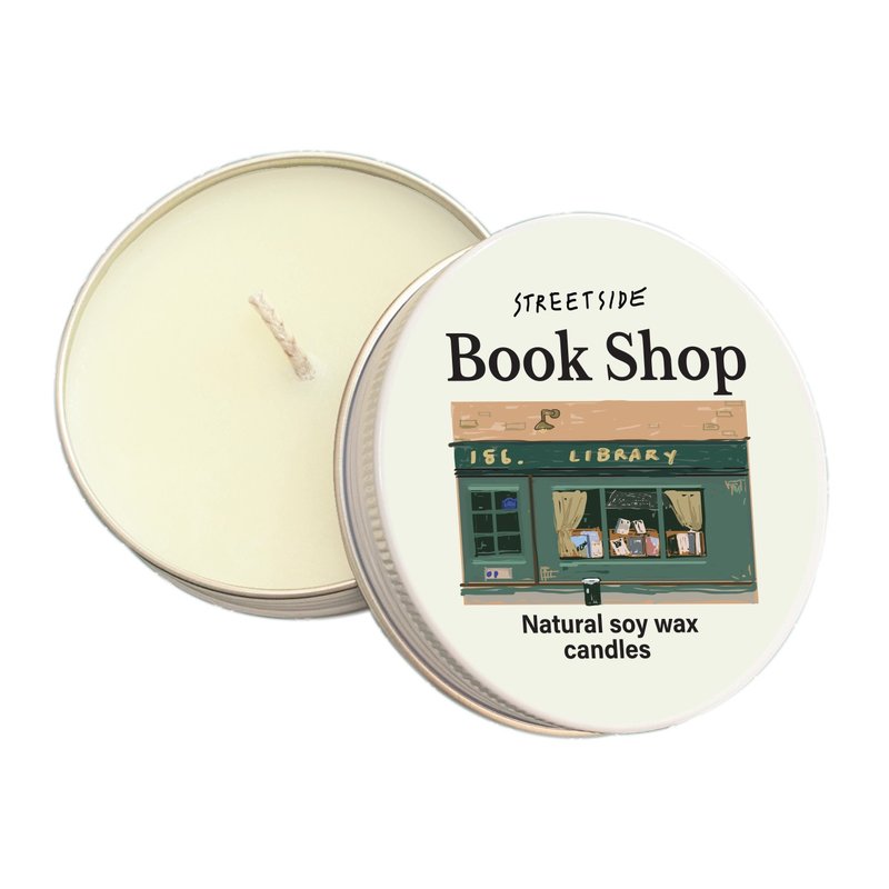 Summerstuff.marine - SOY WAX CANDLES กลิ่น STREETSIDE BOOK SHOP (60 g) - 香氛蠟燭/燭台 - 蠟 白色