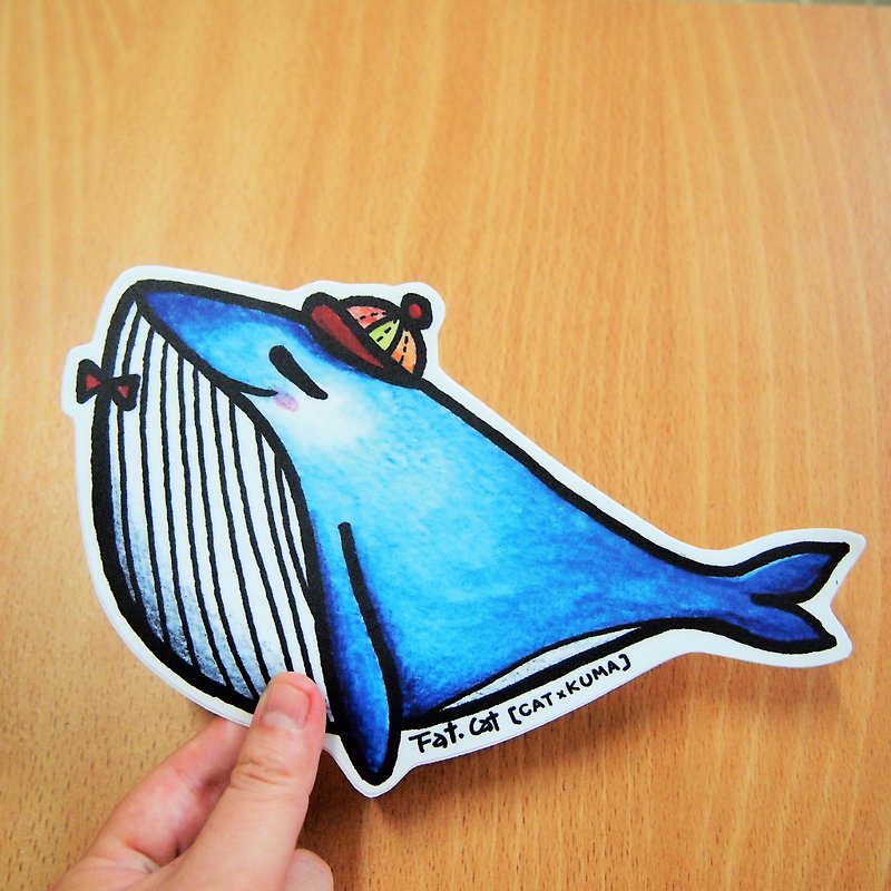 Waterproof Sticker-Whale (Large) - สติกเกอร์ - กระดาษ หลากหลายสี