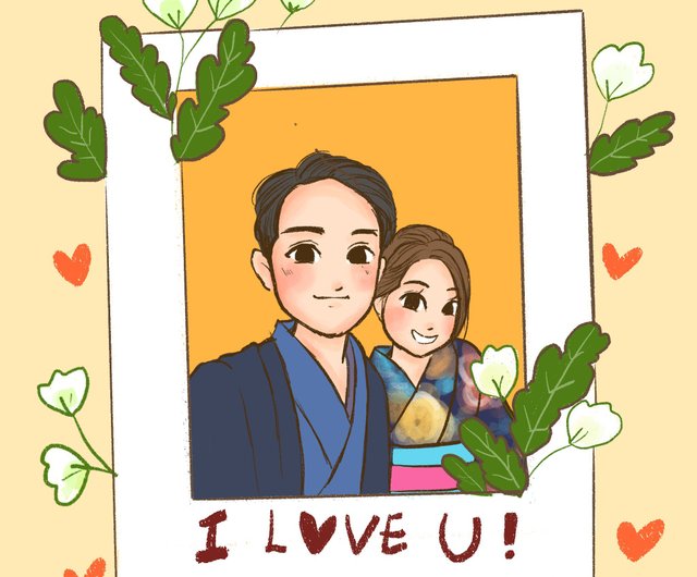 かわいいカップルイラスト デジタル 記念日ギフト誕生日プレゼント ショップ Haya Illustration 似顔絵 Pinkoi かわいいカップルイラスト デジタル 記念日ギフト誕生日プレゼント ショップ Haya Illustration 似顔絵 Pinkoi