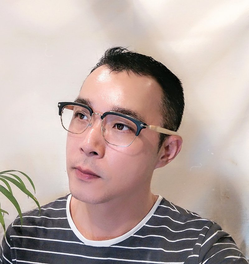 Mr.Banboo台灣手工眼鏡【F】系列 69 冷金屬遇上 有溫度的竹子 - 眼鏡/眼鏡框 - 竹 
