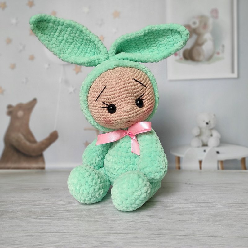 teddy bunny, stuffed bunny, baby toy bunny - 寶寶/兒童玩具/玩偶 - 其他材質 