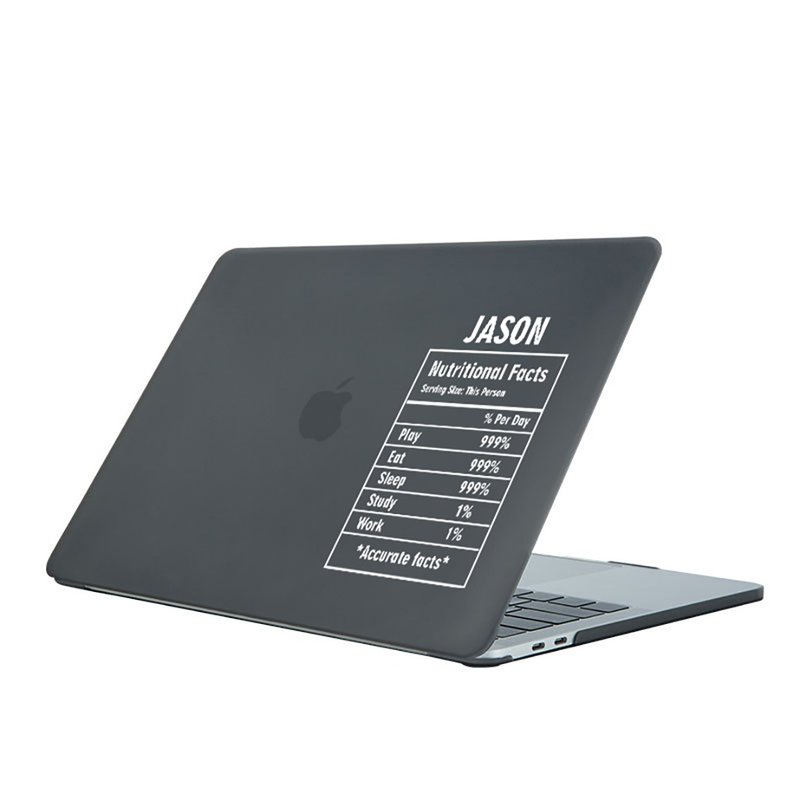 【Customization】【Nutrition Label (Custom Name)】Macbook Case Customized - เคสแท็บเล็ต - พลาสติก สีเทา