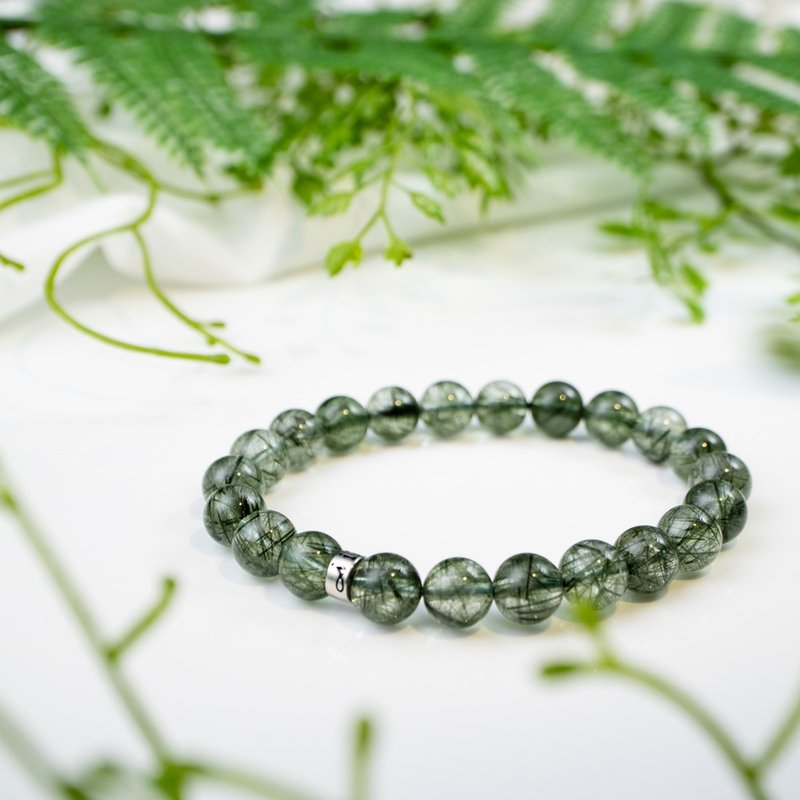 Green Hair Crystal | Natural Energy Bracelet | 8-9mm - สร้อยข้อมือ - คริสตัล สีเขียว