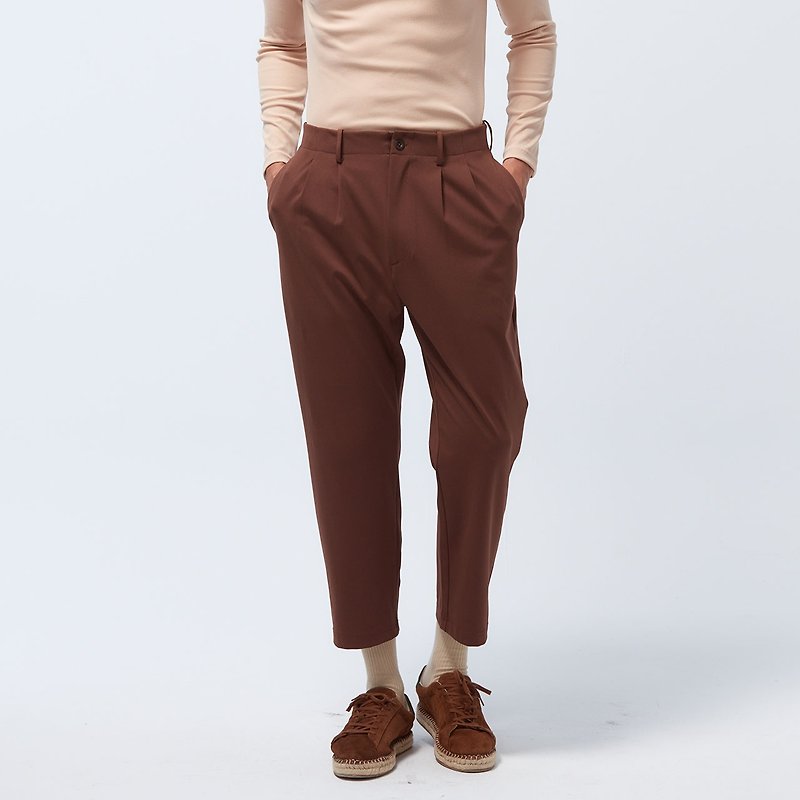 Reboot-Soho Discounted Casual Cropped Pants-Brown - Men's Pants - Polyester 