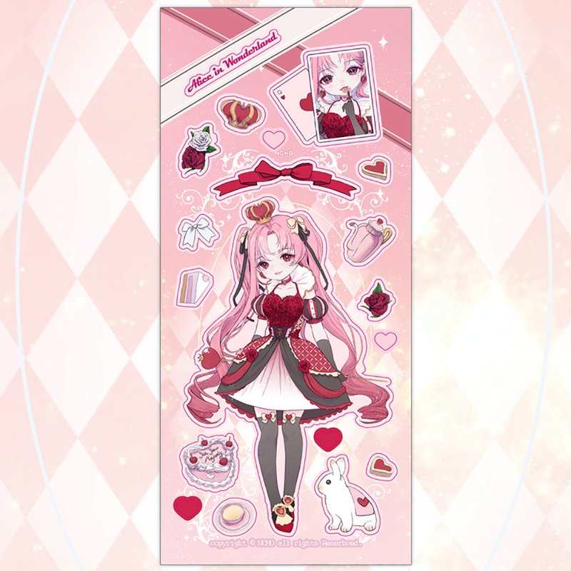 Alice in Wonderland HeartQueen Sticker - 貼紙 - 紙 紅色