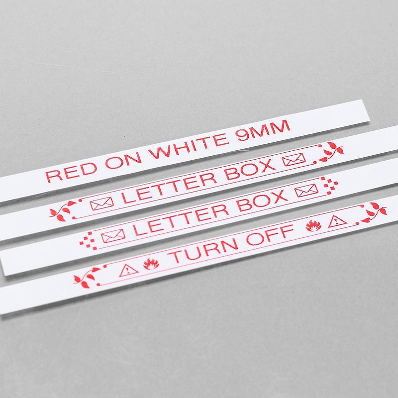 Brother TZe-222 lamella label (9mm red lettering on white) - อื่นๆ - กระดาษ ขาว