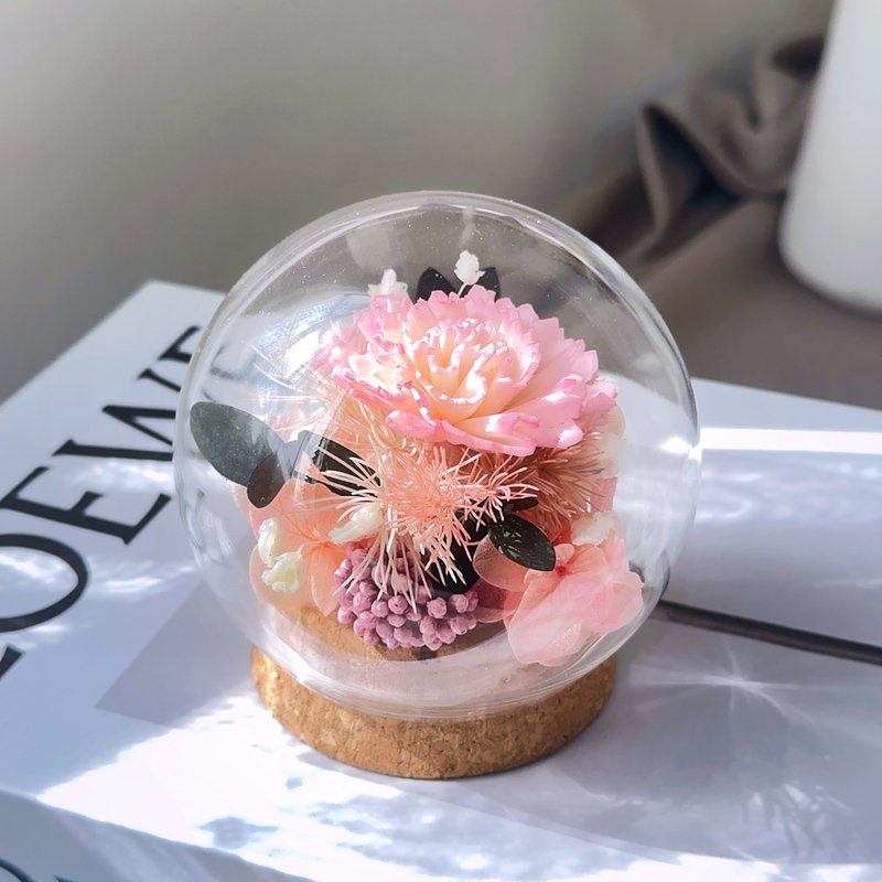 蒔漫花間—花漾時光 母親節禮物 擴香花 永生花玻璃球 - 乾燥花/永生花 - 植物．花 粉紅色