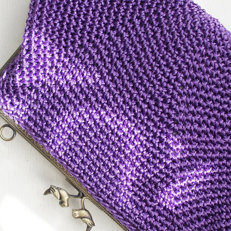 Ba-ba handmade  Crochet petit-bag  No.C1328 - 手提包/手提袋 - 其他材質 紫色