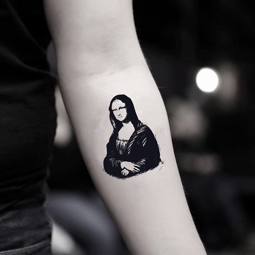 OhMyTat OhMyTat 蒙娜麗莎 Mona Lisa 刺青圖案紋身貼紙 (2 張)