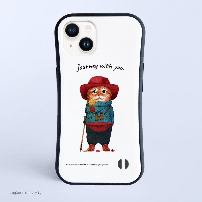 Shockproof Grip iPhone Case/Journey with you-Hiking - Phone Cases - Plastic White