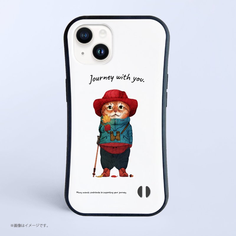 Shockproof Grip iPhone Case/Journey with you-Hiking - Phone Cases - Plastic White