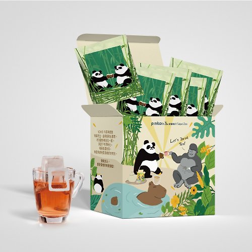 新鳳鳴 磨的冷泡茶 世界の茶 大貓熊 濾掛茶包-炭焙黑烏龍茶 Taipei Zoo動物園聯名款 滿贈免運