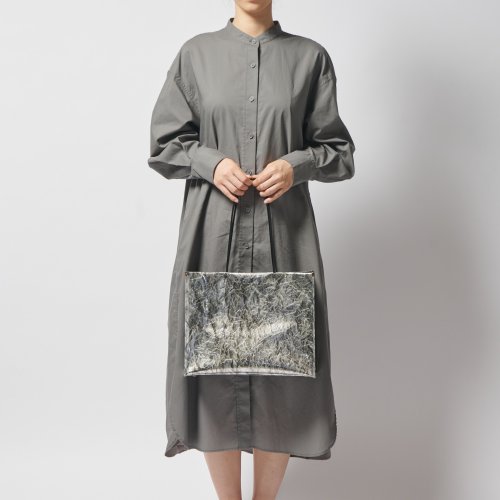 Hand-rolled silver leaf shopper bag horizontal] Tote bag