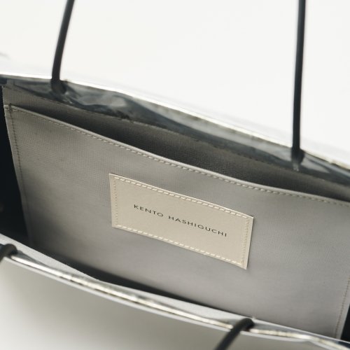 Hand-rolled silver leaf shopper bag horizontal] Tote bag