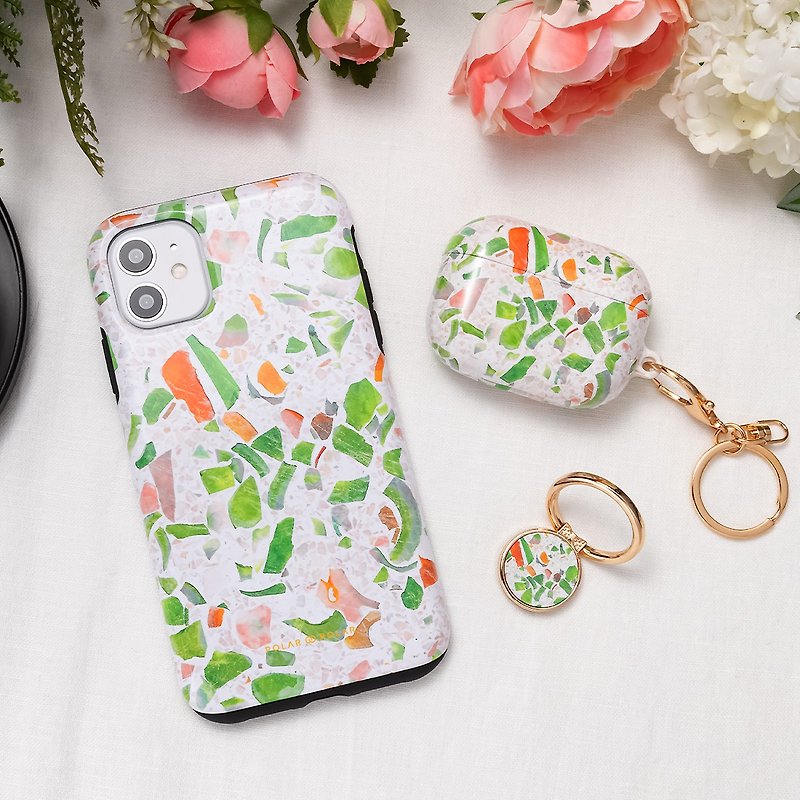 【テラゾ緑】iPhone / Samsung MagSafe ケース - スマホケース - プラスチック グリーン