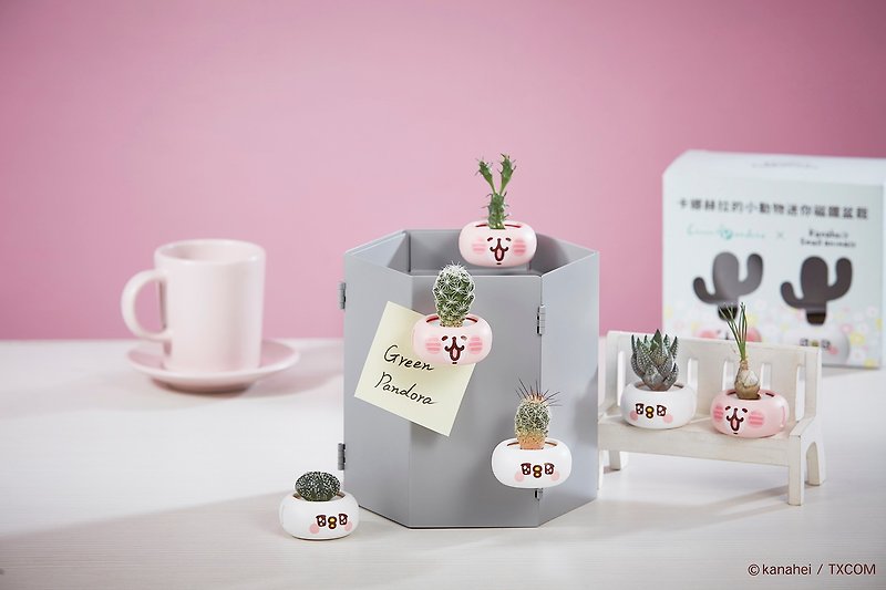 Kanahei's Critter Mini Magnet Potted Plant / Healing Succulents / Mini Potted Plants - Plants - Plastic Pink