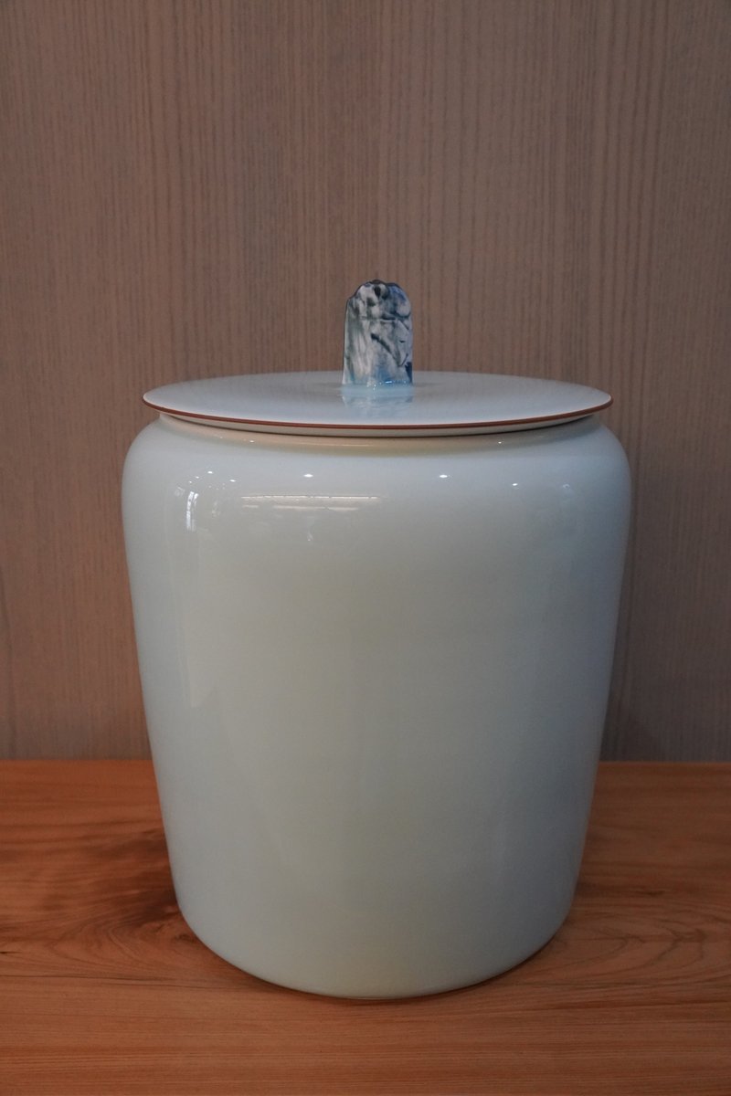 觀與藏系列 - 影青湖石大茶倉 - 茶壺/茶杯/茶具 - 陶 藍色
