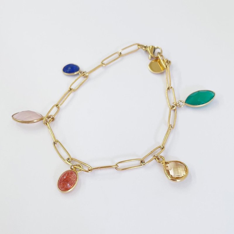 color stone bracelet B15 - Bracelets - Stainless Steel Multicolor