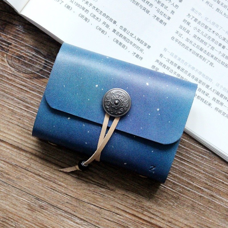 Rugao starry series leather card bag large capacity 24 card yuan first layer leather business card package free lettering - ที่เก็บนามบัตร - หนังแท้ หลากหลายสี