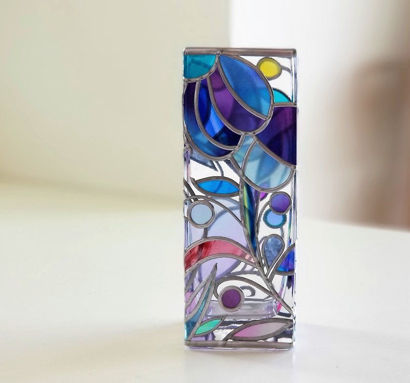 Order　Square glass vase 　Tinkerbell - เซรามิก - แก้ว สีน้ำเงิน