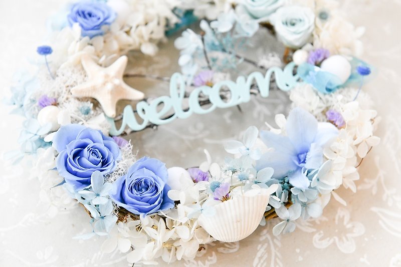 Summer Wreath│ 我的藍色夏天 恆星花圈 - 乾花/永生花 - 植物．花 藍色