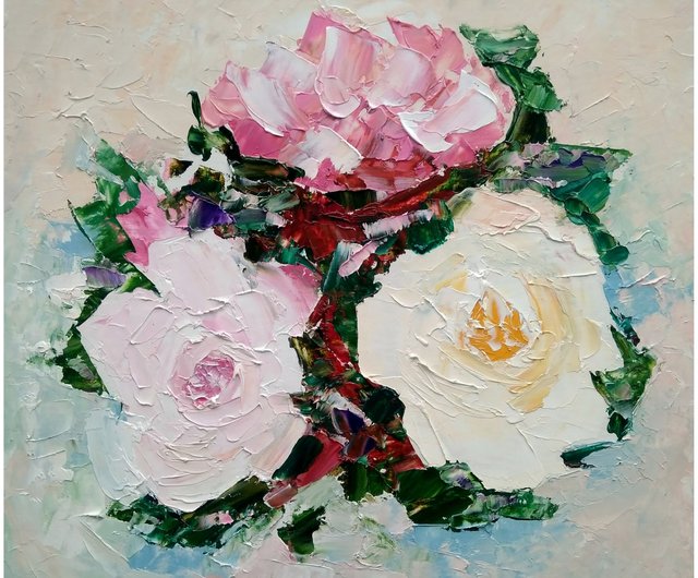 絵画　花　原画 原画 「命の花」 額サイズ 35×48㎝ パワーアート 絵画 息吹 友也