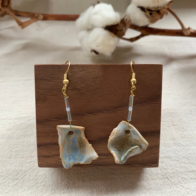 Clay irregular earrings 6 - Earrings & Clip-ons - Pottery 