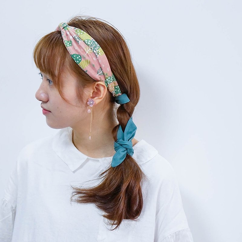 鹿の栗のオリジナルデザイン日本のインポートマニュアル冬森の女性のネクタイの弓のヘアバンドピンクの森のヘアバンド - ヘアアクセサリー - コットン・麻 