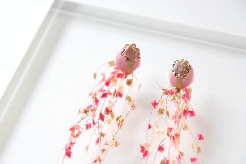 Czech beads titanium earrings - Earrings & Clip-ons - Gemstone Pink