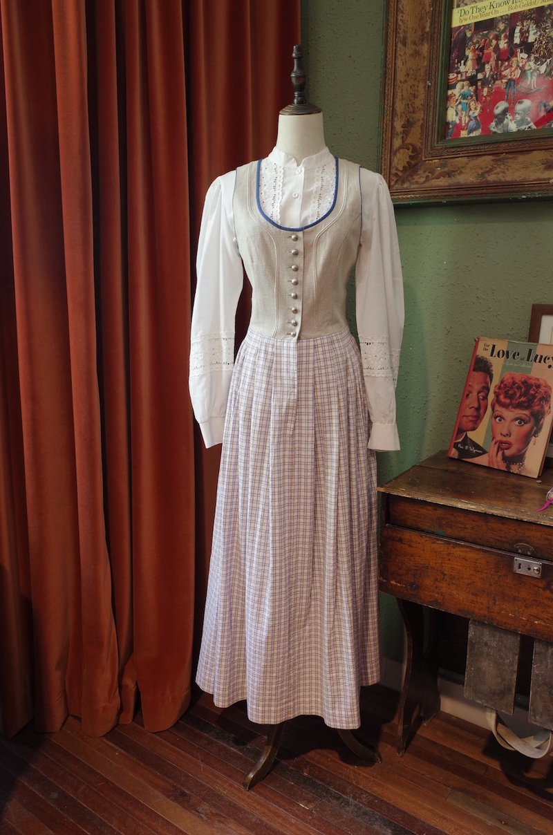 vintage dress 巴伐利亚传统dirndl连衣裙古著洋裙