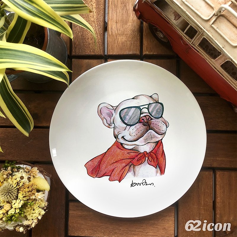 Fadou brother - hero -8 bone china plate - Small Plates & Saucers - Porcelain Multicolor