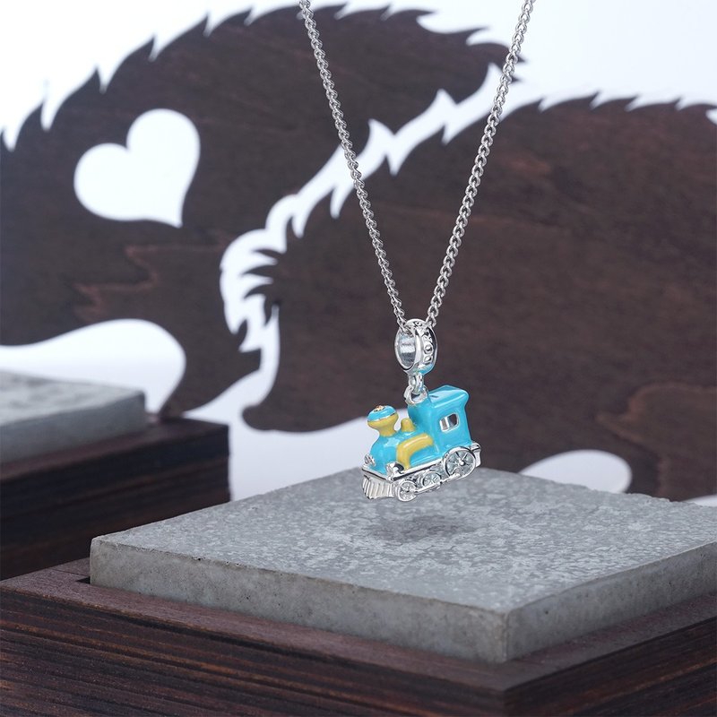 lian crystal rhinestone x Adorns 925純銀吊咀系列 - 火車吊咀 - 吊飾/掛飾 - 純銀 藍色