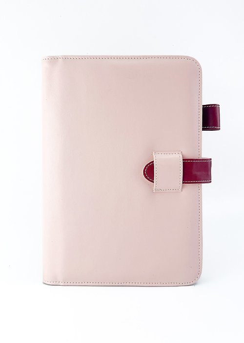 pastelly Premium PVC A5 Notebook Cover in Romantic Rose Quartz and Passionate Bordeaux