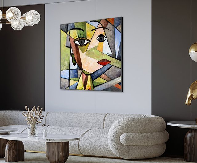 新品！ピカソ抽象人物画 油絵 抽象画、パブロ・ピカソ風の女性アート、キュービズム油絵