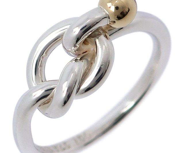 TIFFANY ティファニー ラブノット シルバー リング K18 11号 ティファニー ラブノット シルバー925 K18 コンビ 指輪 リング 11号