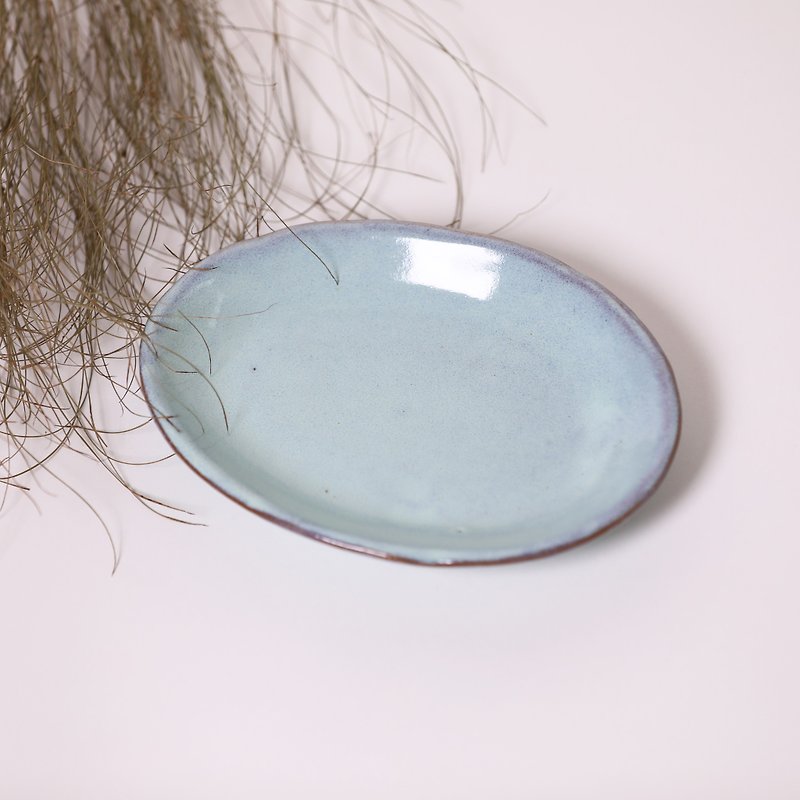 Elliptical Flat Plate-Galaxy Blue Fair Trade - Small Plates & Saucers - Pottery Blue