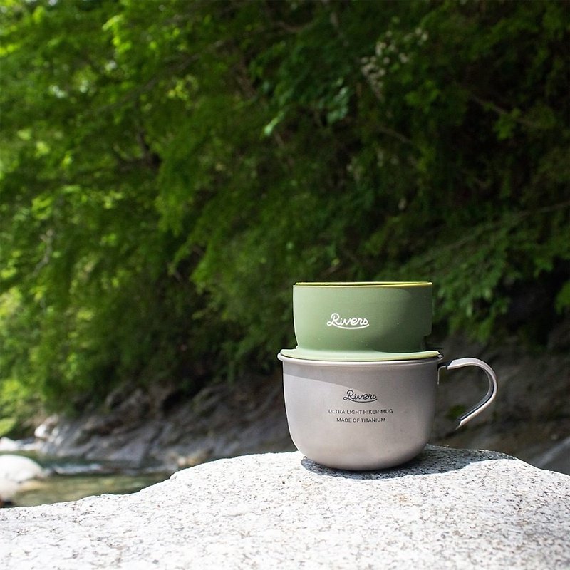 Japanese Rivers Outdoor Ultra Lightweight Titanium Mug / Total 2 Types - แก้ว - โลหะ สีเงิน