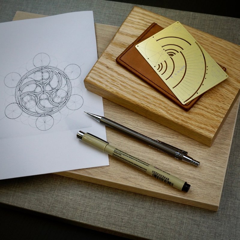 Phi Ruler Gold Steel Stationery Drawing Ruler Office Ruler - อื่นๆ - โลหะ สีทอง